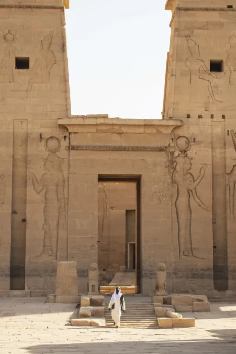 Framed Print : Guradian at the Temple of Philae on an island in Lake Nasser, Nile River, Aswan, Egypt Framed Print : Guradian at the Temple of Philae on an island in Lake Nasser, Nile River, Aswan, Egypt