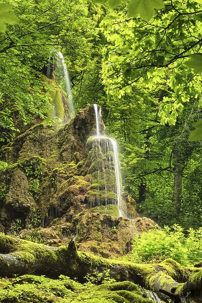 Gutersteiner Waterfall, Bad Urach, Swabian Jura, Baden-Wurttemberg, Germany