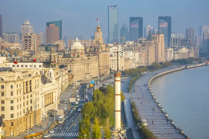 Framed Print : The Gutzlaff signal tower & The Bund, Shanghai, China