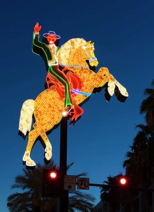 Framed Print : Hacienda illuminated horse and rider sign, Fremont Street, Las Vegas, Nevada, USA Framed Print : Hacienda illuminated horse and rider sign, Fremont Street, Las Vegas, Nevada, USA