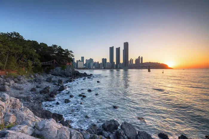 Framed Print : Haeundae Beach at dawn, Busan, South Korea Framed Print : Haeundae Beach at dawn, Busan, South Korea