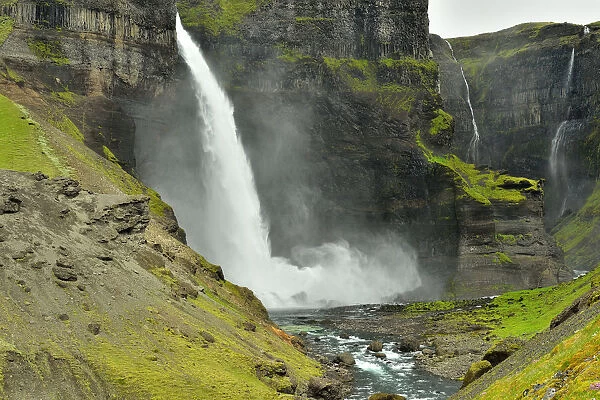 haifoss waterfall at fossa river, southern iceland, iceland
