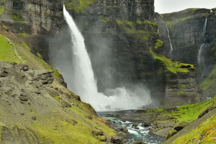 Framed Print : haifoss waterfall at fossa river, southern iceland, iceland Framed Print : haifoss waterfall at fossa river, southern iceland, iceland