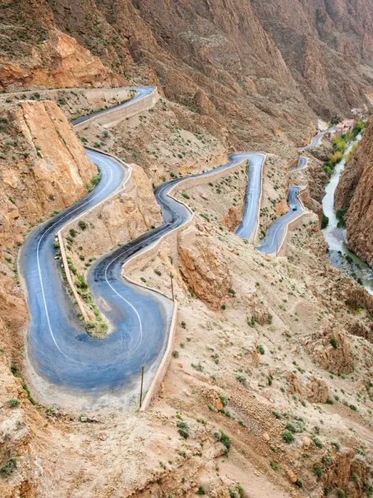 Framed Print : Hairpin bends of the road in Dades Gorge, Dades Valley, Morocco Framed Print : Hairpin bends of the road in Dades Gorge, Dades Valley, Morocco