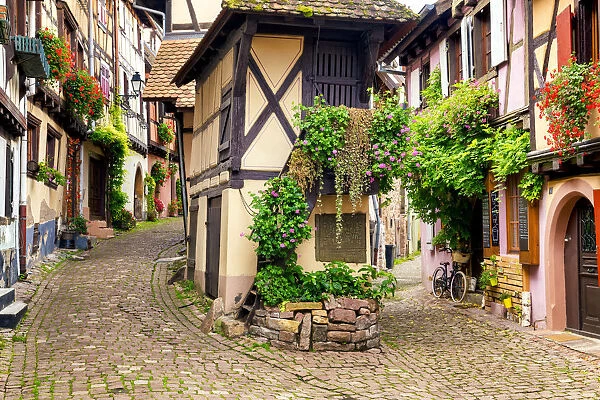 Half-timbered Buildings, Eguisheim, Alsace, France