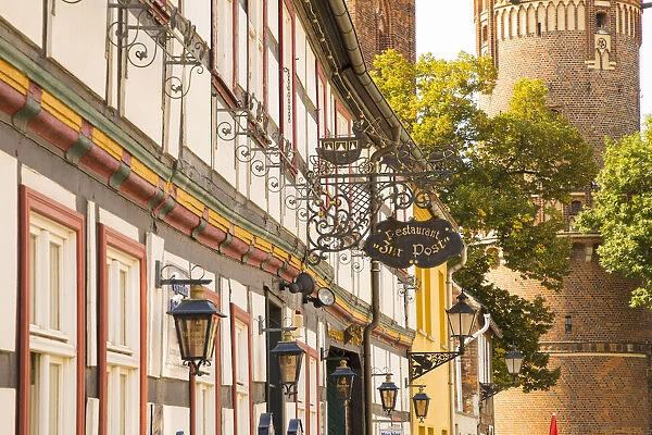 Half timbered buildings, Tangermunde, Elbe, Saxony-Anhalt, Germany