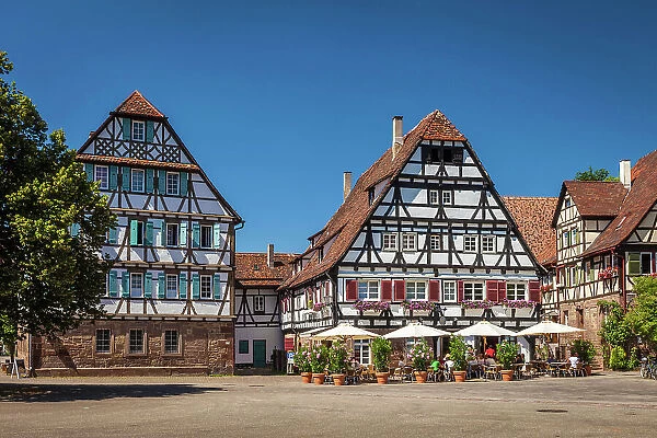 Half-timbered ensemble in the monastery courtyard of Maulbronn, Baden-Wurttemberg, Germany