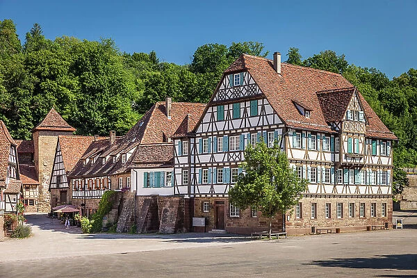 Half-timbered ensemble in the monastery courtyard of Maulbronn, Baden-Wurttemberg, Germany