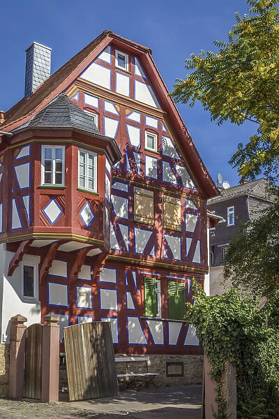 Half-timbered house in the old town of Bad Nauheim, Taunus, Hesse, Germany