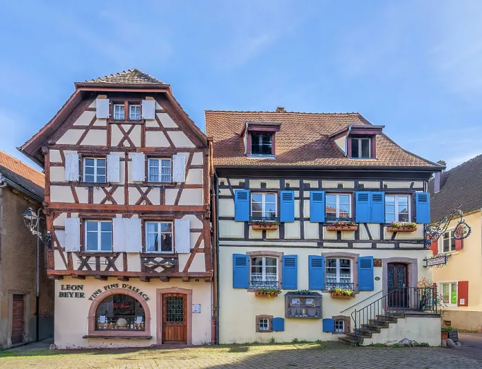 Framed Print : Half-timbered houses at Eguisheim, Alsace, Alsace Wine Road, Haut-Rhin, Grand Est, France Framed Print : Half-timbered houses at Eguisheim, Alsace, Alsace Wine Road, Haut-Rhin, Grand Est, France