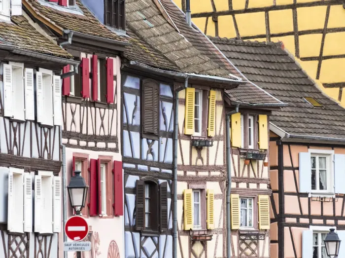 Framed Print : Half-timbered houses of the medieval town of Colmar, Alsatian Wine Route, France Framed Print : Half-timbered houses of the medieval town of Colmar, Alsatian Wine Route, France