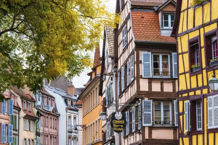 Framed Print : Half-timbered houses of the old town of Colmar, Alsatian Wine Route, France Framed Print : Half-timbered houses of the old town of Colmar, Alsatian Wine Route, France