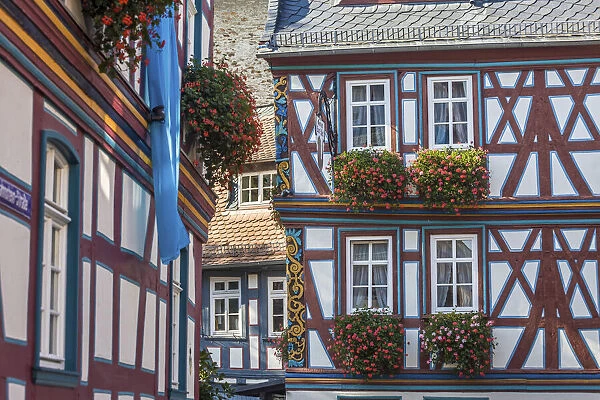 Half-timbered houses in the old town of Idstein, Hesse, Germany
