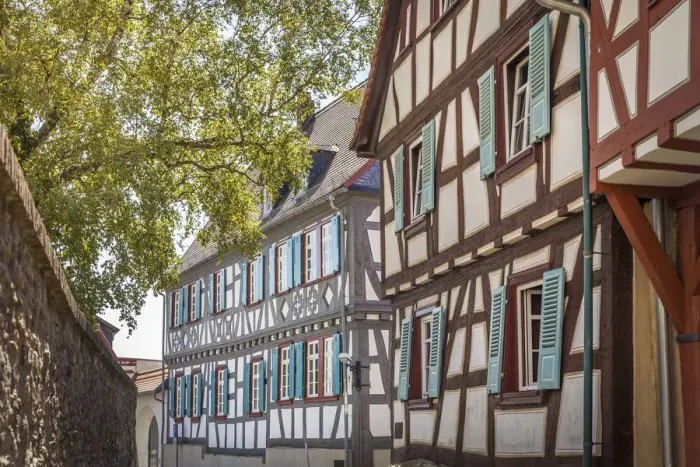 Framed Print : Half-timbered houses in the old town of Oberursel, Taunus, Hesse, Germany