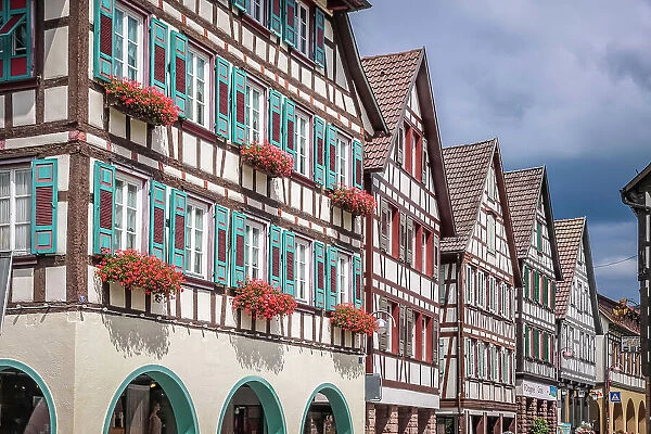 Half-timbered houses in the old town of Schiltach, Black Forest, Baden-Wurttemberg, Germany