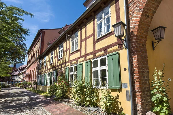 Half-timered house, Johannis cloister, Stralsund, Mecklenburg-Western Pomerania, Germany