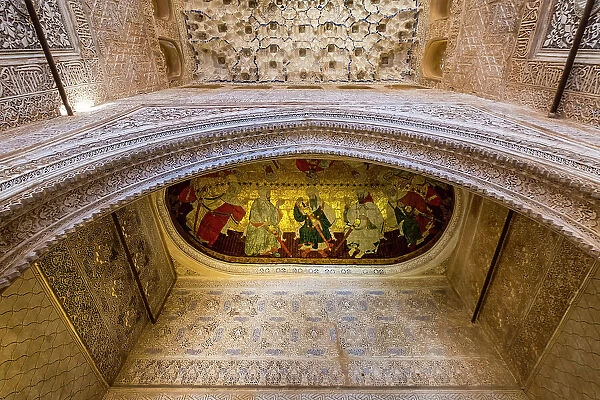 Hall of the Kings, Nasrid Palaces, Alhambra Palace, Granada Province, Andalusia, Spain