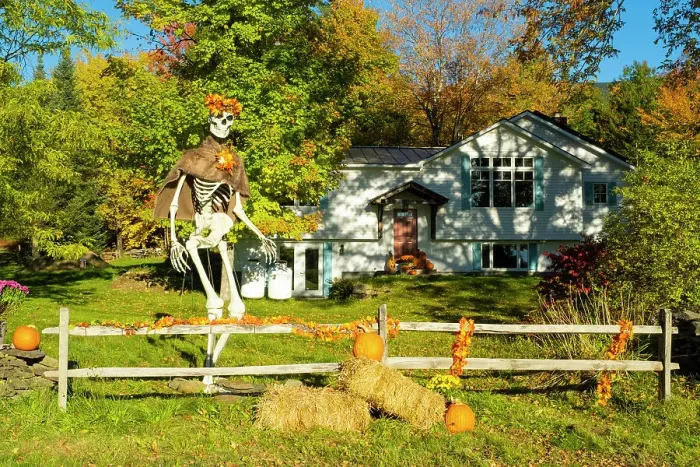 Framed Print : Halloween display, Vermont, USA Framed Print : Halloween display, Vermont, USA