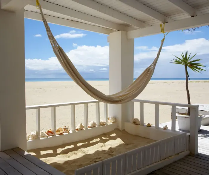 Framed Print : Hammock at Beach House, Barbuda, Caribbean, West Indies Framed Print : Hammock at Beach House, Barbuda, Caribbean, West Indies