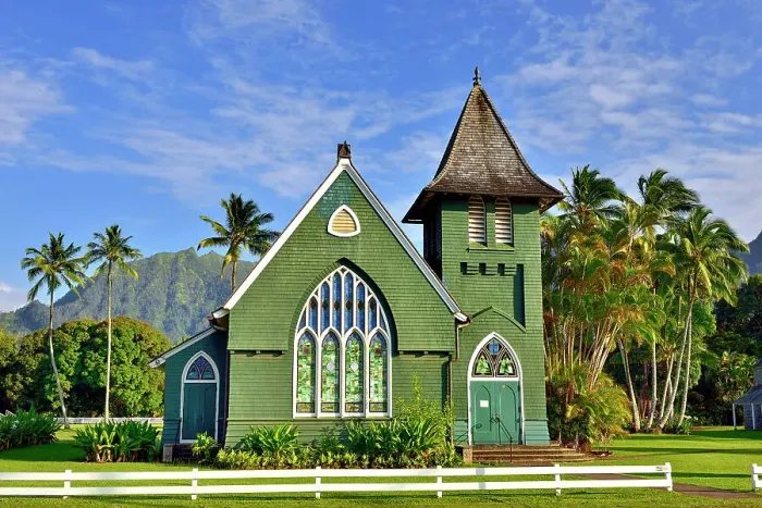 Framed Print : Hanalei Church Kauai, Hawaii, USA Framed Print : Hanalei Church Kauai, Hawaii, USA