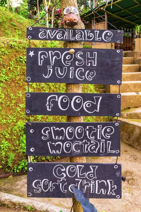 Framed Print : Handwritten wooden signs outside a cocktail bar in the jungle, Bali, Indonesia Framed Print : Handwritten wooden signs outside a cocktail bar in the jungle, Bali, Indonesia