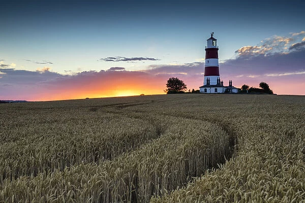 Happisburgh Lighthouse at Sunset, Norfolk, England