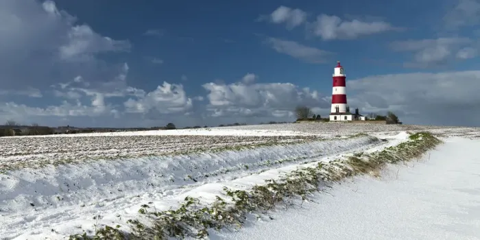 Framed Print : Happisburgh Lighthouse in Winter, Happisburgh, Norfolk, England Framed Print : Happisburgh Lighthouse in Winter, Happisburgh, Norfolk, England