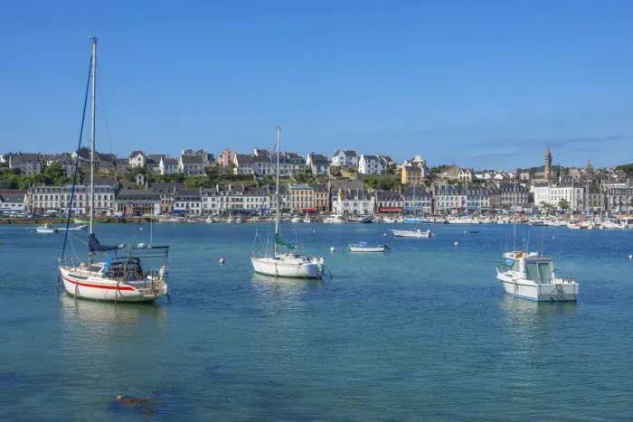 Framed Print : Harbor of Audierne, Departement Finistere, Brittany, France