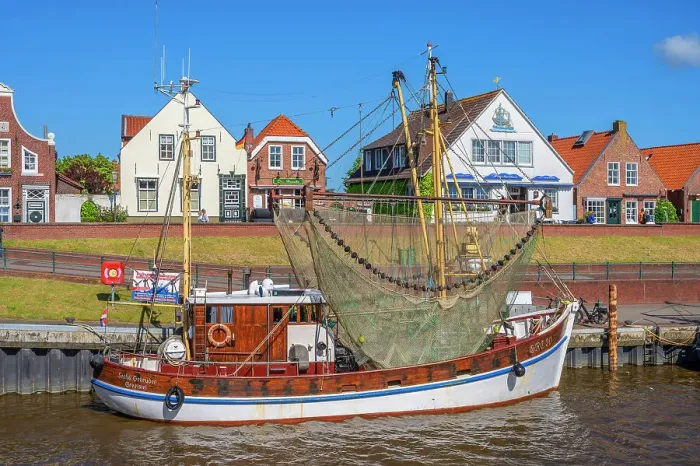 Framed Print : Harbor of Greetsiel in the morning light, Krummhorn, East Frisia, Lower Saxony, Germany Framed Print : Harbor of Greetsiel in the morning light, Krummhorn, East Frisia, Lower Saxony, Germany