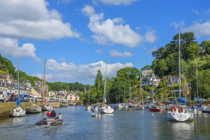 Framed Print : Harbor of Pont-Aven with river Aven, Finisterre, Brittany, France