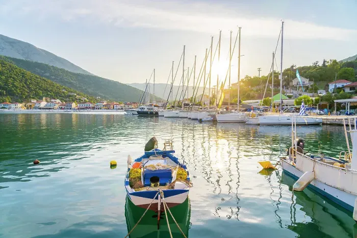 Framed Print : Harbour in Agia Efimia, Kefalonia, Ionian Islands, Greek Islands, Greece