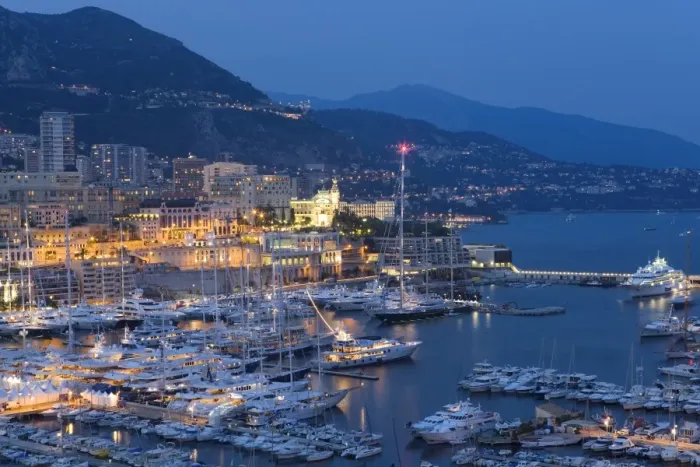 Framed Print : Harbour at dusk, Monte Carlo, Monaco Framed Print : Harbour at dusk, Monte Carlo, Monaco