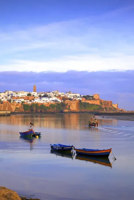 Framed Print : Harbour and Fishing Boats with Oudaia Kasbah and Coastline in Background, Rabat, Morocco Framed Print : Harbour and Fishing Boats with Oudaia Kasbah and Coastline in Background, Rabat, Morocco