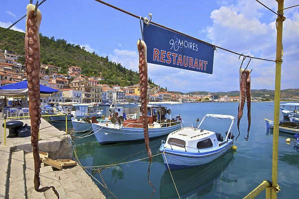 The Harbour at Gytheio, Mani Peninsula, The Peloponnese, Greece, Southern Europe
