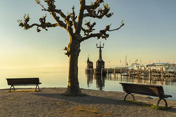Harbour with Imperia statue (Peter Lenk), Konstanz, Lake Constance, Baden Wurttemberg, Germany
