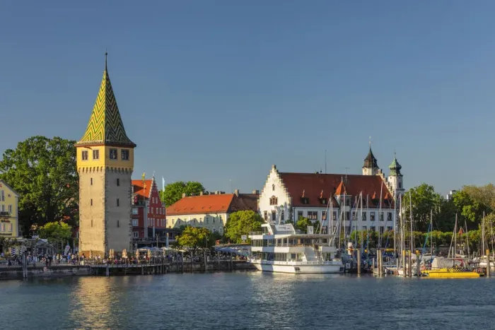 Framed Print : Harbour front and Mangturm Tower, Lindau, Bodensee, Bayern, Schwaben, Germany Framed Print : Harbour front and Mangturm Tower, Lindau, Bodensee, Bayern, Schwaben, Germany