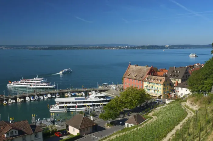 Framed Print : Harbour of Meersburg, Lake Constance, Baden-Wuerttemberg, Germany Framed Print : Harbour of Meersburg, Lake Constance, Baden-Wuerttemberg, Germany