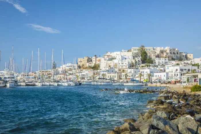 Framed Print : Harbour of Naxos Town, Naxos, Cyclade Islands, Greece