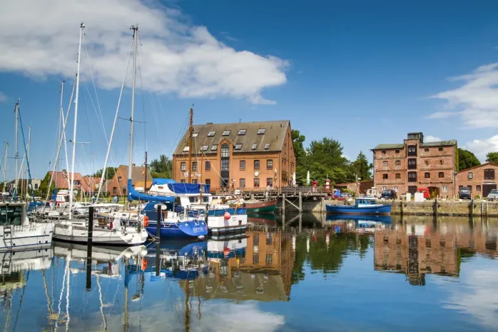 Framed Print : Harbour, Orth, Fehmarn island, Baltic coast, Schleswig-Holstein, Germany Framed Print : Harbour, Orth, Fehmarn island, Baltic coast, Schleswig-Holstein, Germany