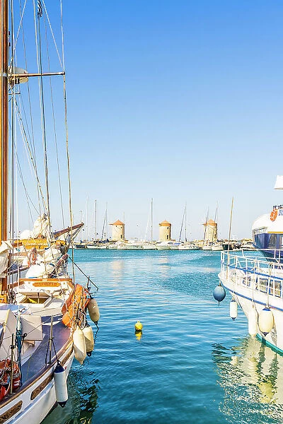 Harbour, Rhodes Town, Rhodes, Dodecanese Islands, Greece