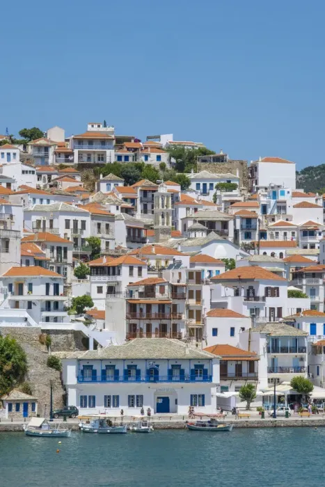 Framed Print : Harbour of Skopelos Town, Skopelos, Sporade Islands, Greece Framed Print : Harbour of Skopelos Town, Skopelos, Sporade Islands, Greece