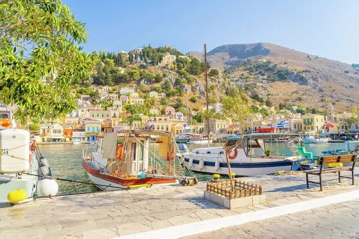 Framed Print : Harbour, Symi, Dodecanese Islands, Greece Framed Print : Harbour, Symi, Dodecanese Islands, Greece