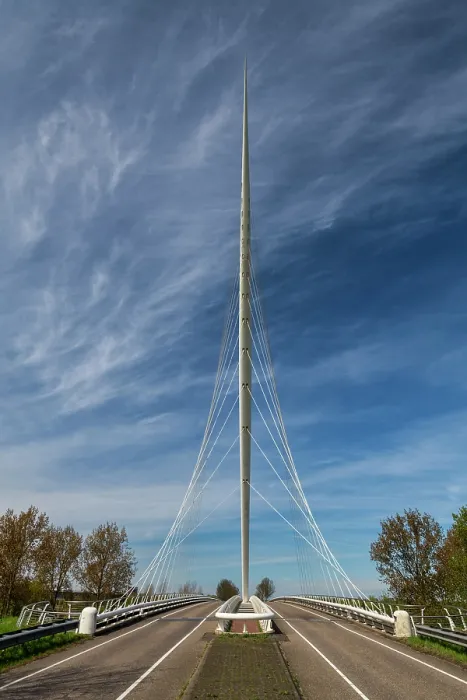 Framed Print : The Harp Bridge, (Santiago Calatrava Architect), Hoofddorp, Holland, Netherlands