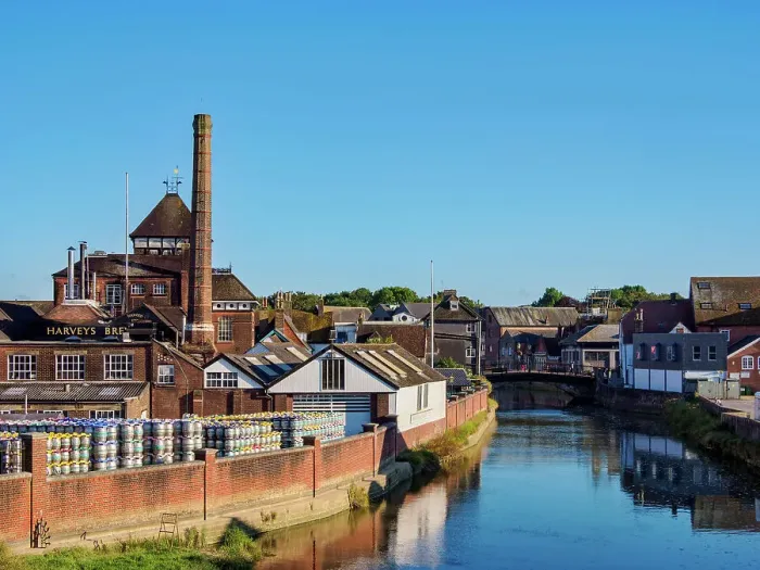 Framed Print : Harvey's Brewery and River Ouse, Lewes, East Sussex, England, United Kingdom Framed Print : Harvey's Brewery and River Ouse, Lewes, East Sussex, England, United Kingdom