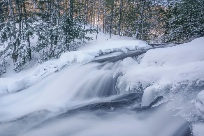 Framed Print : Hatchery Falls on the Skeleton River in winter, Rosseau, Ontario, Canada Framed Print : Hatchery Falls on the Skeleton River in winter, Rosseau, Ontario, Canada