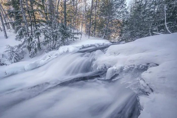 Framed Print : Hatchery Falls on the Skeleton River in winter, Rosseau, Ontario, Canada Framed Print : Hatchery Falls on the Skeleton River in winter, Rosseau, Ontario, Canada