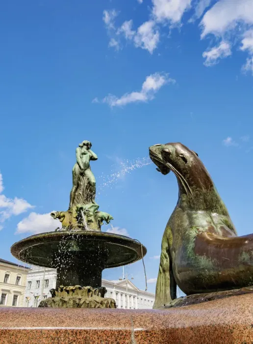 Framed Print : Havis Amanda Fountain, Kauppatori Market Square, Helsinki, Uusimaa County, Finland