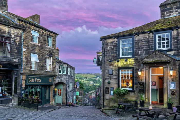 Framed Print : Haworth at Sunset, West Yorkshire, England Framed Print : Haworth at Sunset, West Yorkshire, England