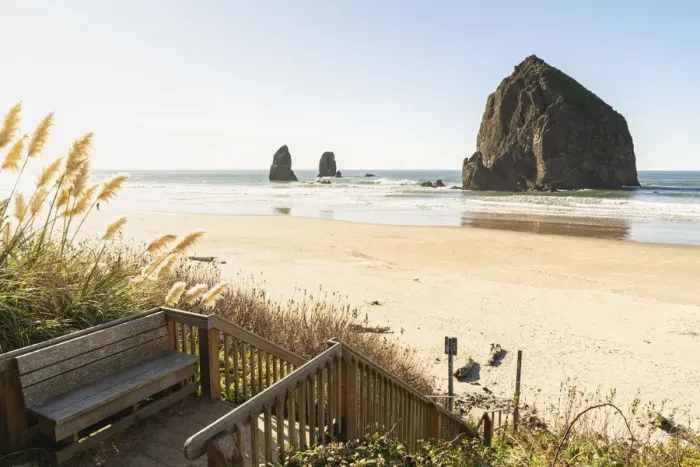 Framed Print : Haystack Rock and The Needles at Cannon Beach, Clatsop county, Oregon, USA