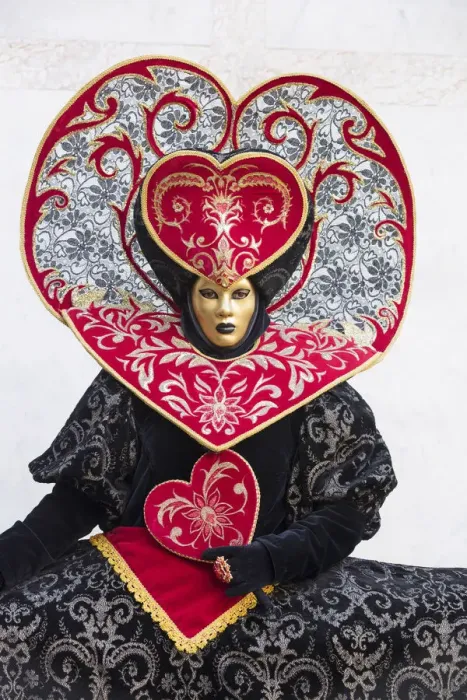 Framed Print : Heart-shaped costume at the Venice Carnival, Venice, Italy Framed Print : Heart-shaped costume at the Venice Carnival, Venice, Italy